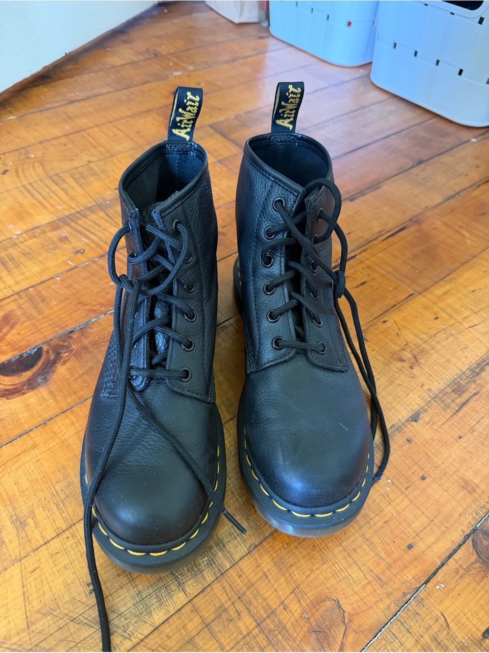 Dr. Martens Women’s Black Leather Lace-Up Boots - size 9